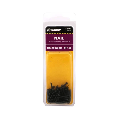 Gambar Krisbow Paku Dinding 2.0 X 20 mm 50 Pcs - Hitam