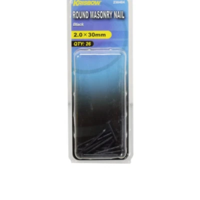 Gambar Krisbow Paku Dinding 2X30 mm 26 Pcs - Hitam