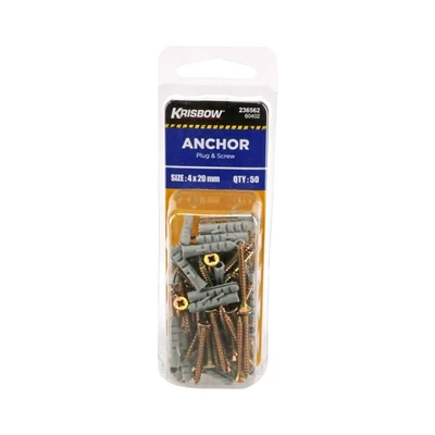 Gambar Krisbow Set Sekrup Dan Plug 4X20mm 50Pcs