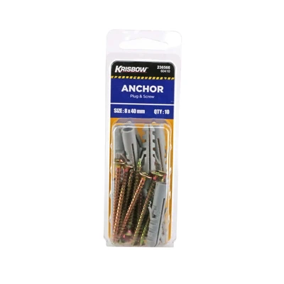 Gambar Krisbow Sekrup & Plug 8x40 mm Set 10 pcs