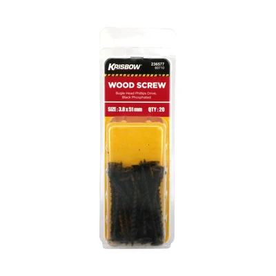 Gambar Krisbow Sekrup Phospate 3.8 X 51 mm 20 Pcs - Hitam