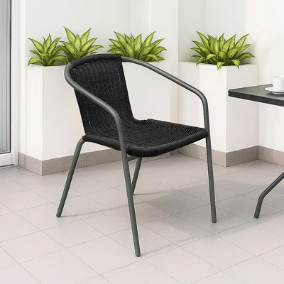 Gambar Soleil Kursi Teras Anyaman - Hitam