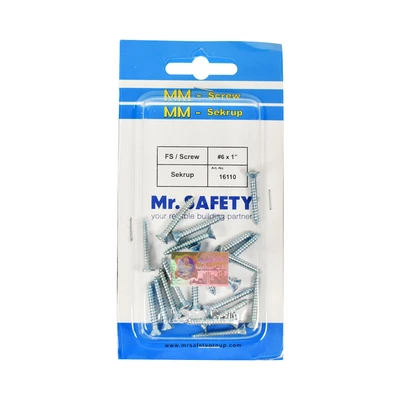 Gambar Mr.Safety Set Sekrup Kayu 6X1 Inch 20 Pcs