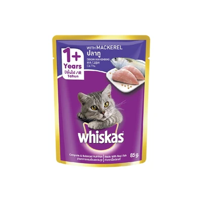 Gambar Whiskas 85 Gr Makanan Kucing Basah Adult Mackerel