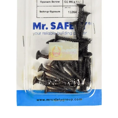 Gambar Mr.Safety Sekrup Gypsum M6x1 Inch Set 25 pcs