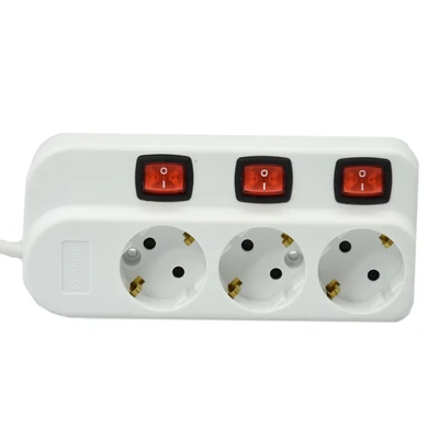 Gambar Krisbow Stop Kontak 3 Soket KR-4338 - Putih