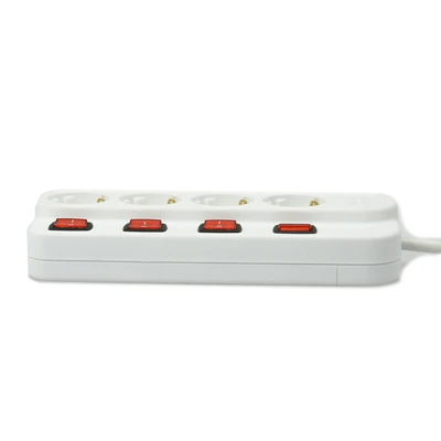 Gambar Krisbow Stop Kontak 4 Socket Dengan Tombol On/off Kr-4348 Putih