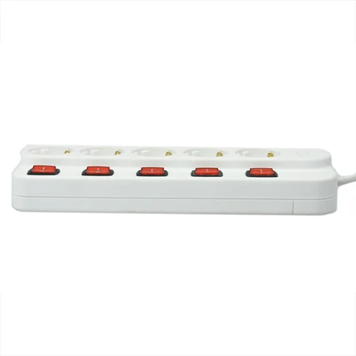 Gambar Krisbow Stop Kontak 5 Soket Dengan Tombol On/Off KR-4358 - Putih