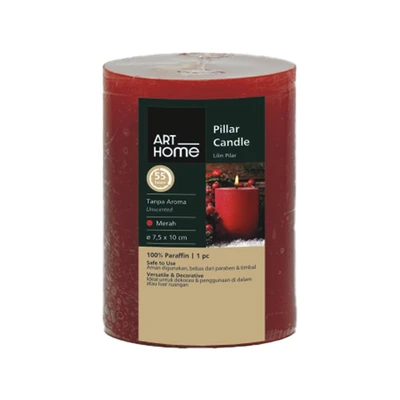Gambar Arthome Lilin Pilar 3x4 Inch - Merah