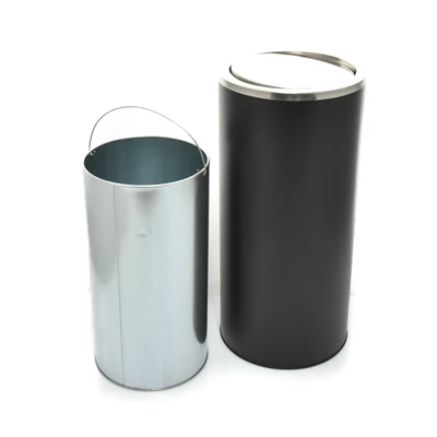 Gambar Krisbow Tempat Sampah Tutup Swing Stainless Steel Round 30 Liter - Hitam