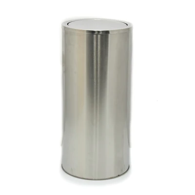 Gambar Krisbow Tempat Sampah Tutup Swing Stainless Steel Round 40 Liter - Silver Matt