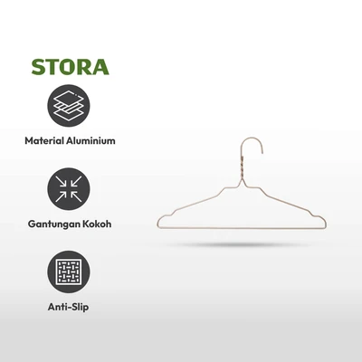 Gambar Stora Set 6 Pcs Hanger Aluminium Al0912 - Bronze