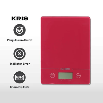 Gambar Kris 5 Kg Timbangan Dapur Digital - Merah