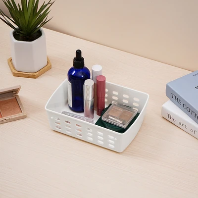 Gambar Clover Keranjang Penyimpanan Serbaguna 12.5x6x16.5 cm - Putih