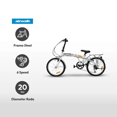 Gambar Airwalk 20 Inci Expresso Sepeda Lipat 6 Speed - Putih