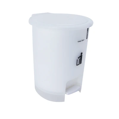 Gambar Dkw Tempat Sampah Pedal Plastik Keep Clean Round 10 Liter - Putih