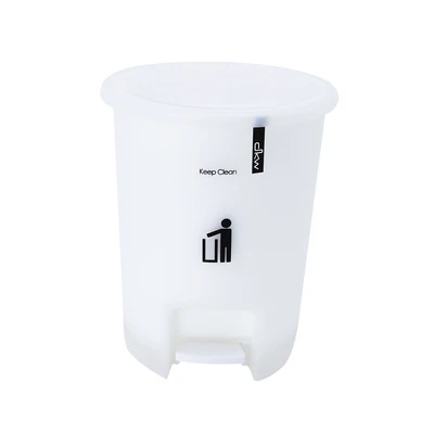 Gambar Dkw Tempat Sampah Pedal Plastik Keep Clean Round 10 Liter - Putih