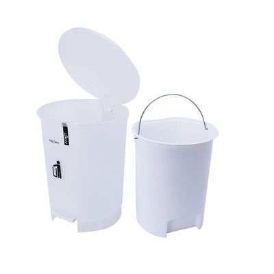 Gambar Dkw Tempat Sampah Pedal Plastik Keep Clean Round 10 Liter - Putih