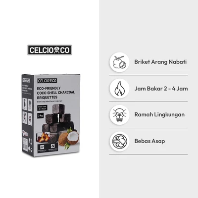 Gambar Celcio&Co Flame Arang Batok Kelapa - Hitam