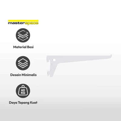 Gambar Masterspace Bracket Rak Dinding Single 20 cm - Putih