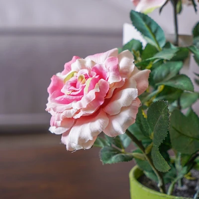 Gambar Arthome Bunga Artifisial Rose Dengan Pot 32 cm - Pink