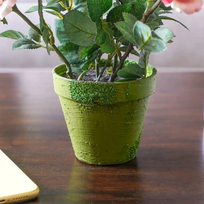 Gambar Arthome Bunga Artifisial Rose Dengan Pot 32 cm - Pink