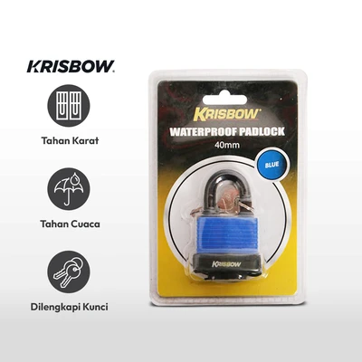 Gambar Krisbow Gembok Tahan Air Short Beam 40 mm - Biru