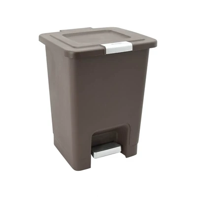 Gambar Krisbow Tempat Sampah Pedal Plastik 10 Liter - Cokelat