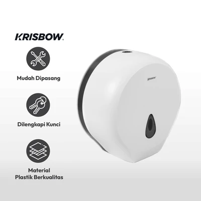 Gambar Krisbow Dispenser Tisu Toilet Toilet Roll Jumbo Cd8002A - Putih