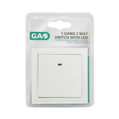 Gambar Gao Saklar Dinding Dalam Ruangan Dengan LED 1 Panel - Putih
