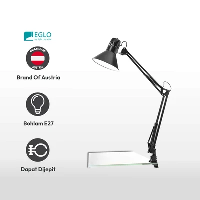 Gambar Eglo Firmo Lampu Meja Clip Shinny - Hitam