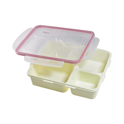 Gambar Kris Kotak Makan 4 Sekat Microwave Safe 950 ml - Pink