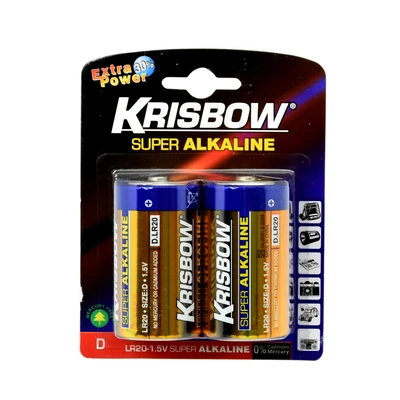 Gambar Krisbow Baterai Alkaline Ukuran D Set 2 pcs