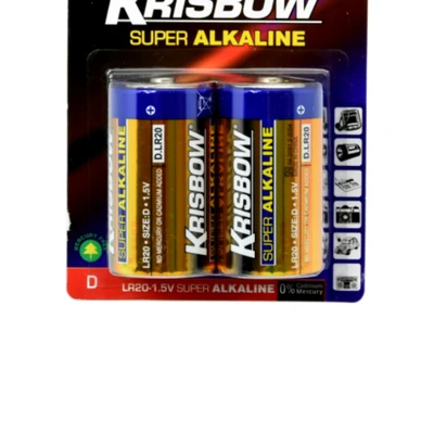 Gambar Krisbow Baterai Alkaline Ukuran D Set 2 pcs