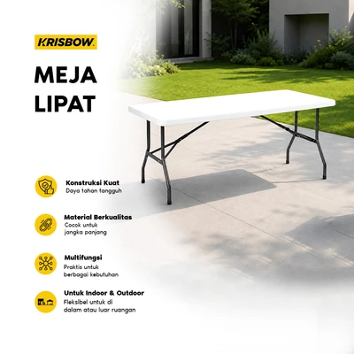 Gambar Krisbow Meja Lipat 152 cm - Putih