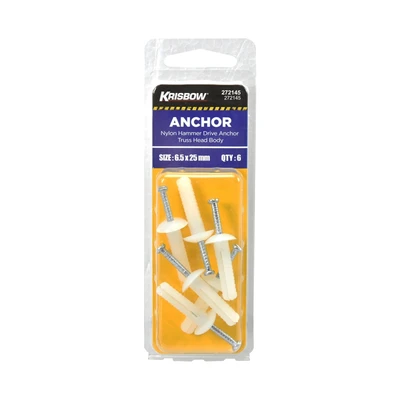 Gambar Krisbow Rumah Ulir Dengan Paku 6.5 X 25 mm 6 Pcs