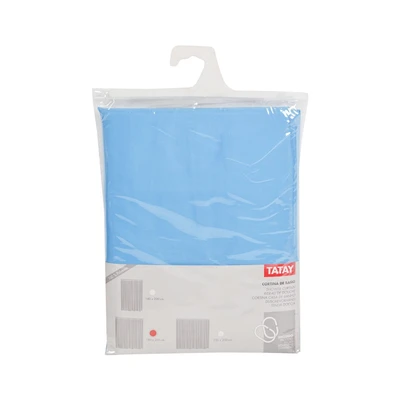 Gambar Tatay 180x200 cm Tirai Kamar Mandi Polyester Polos - Biru