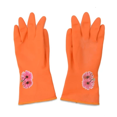Gambar Duraglove Sarung Tangan Karet Dengan Nylon Lining - Oranye