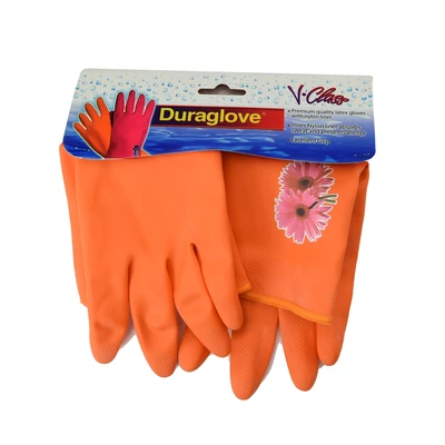 Gambar Duraglove Sarung Tangan Karet Dengan Nylon Lining - Oranye