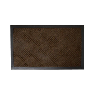 Gambar Krisbow Keset Pintu Polyester Diamond 45x75 cm - Cokelat