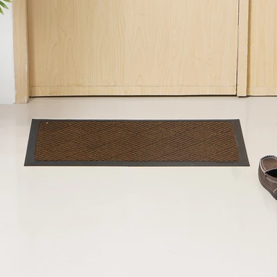 Gambar Krisbow Keset Pintu Polyester Diamond 45x75 cm - Cokelat