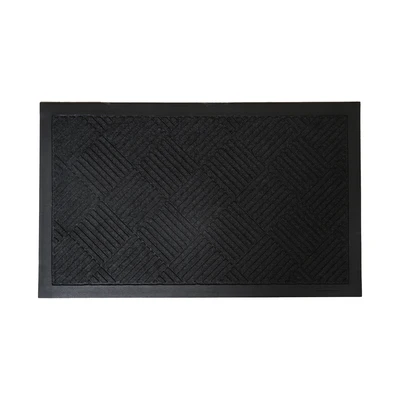 Gambar Krisbow Keset Pintu Polyester Diamond 45x75 cm - Hitam Charcoal