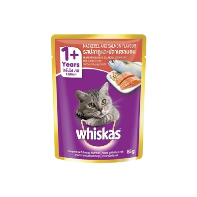 Gambar Whiskas Makanan Kucing Basah Adult Grilled Saba 85 gr