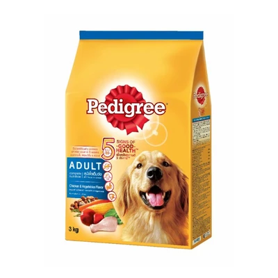 Gambar Pedigree Makanan Anjing Kering Adult Chicken & Vegetables 3 kg