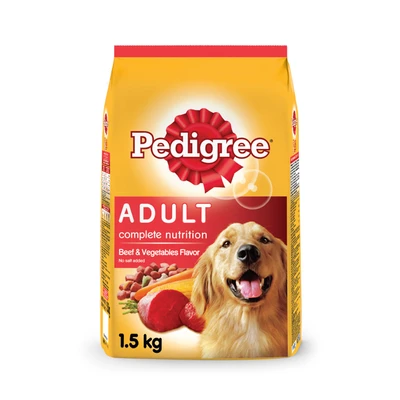 Gambar Pedigree Makanan Anjing Kering Adult Beef & Vegetables 1.5 kg