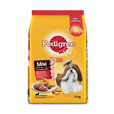 Gambar Pedigree Makanan Anjing Kering Adult Small Beef Lamb & Vegetables 1.3 kg