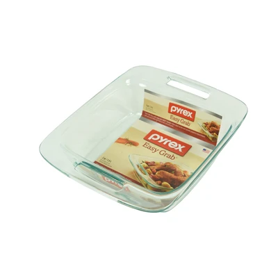 Gambar Pyrex Easy Grab Loyang Kaca Oblong 1.9 Liter Transparan