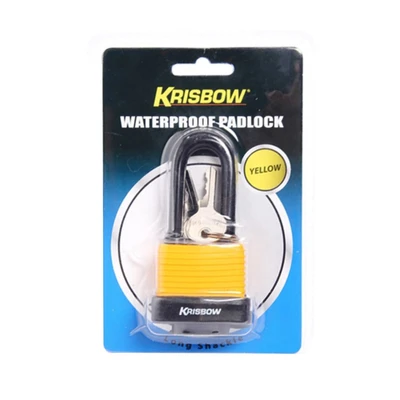 Gambar Krisbow Gembok Tahan Air Shackle Panjang 4 cm - Kuning