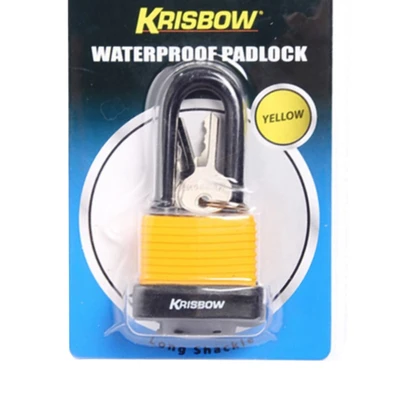 Gambar Krisbow Gembok Tahan Air Shackle Panjang 4 cm - Kuning