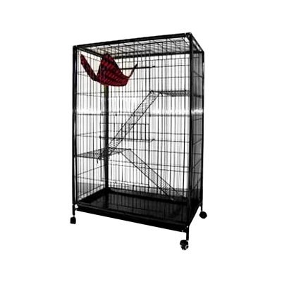 Gambar Paws N Tail Kandang Kucing Dengan Hammock 94x58x142 cm - Hitam
